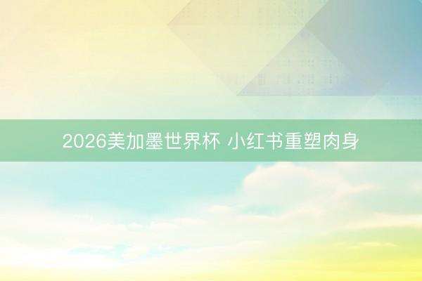 2026美加墨世界杯 小红书重塑肉身