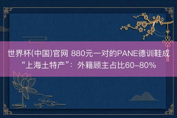 世界杯(中国)官网 880元一对的PANE德训鞋成“上海土特产”：外籍顾主占比60-80%