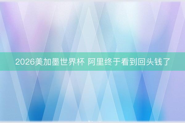 2026美加墨世界杯 阿里终于看到回头钱了