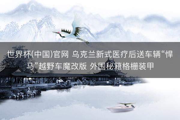世界杯(中国)官网 乌克兰新式医疗后送车辆“悍马”越野车魔改版 外围秘籍格栅装甲