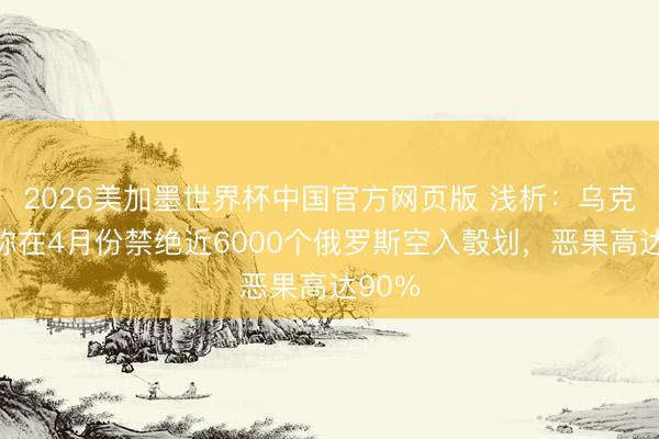 2026美加墨世界杯中国官方网页版 浅析：乌克兰声称在4月份禁绝近6000个俄罗斯空入彀划，恶果高达90%