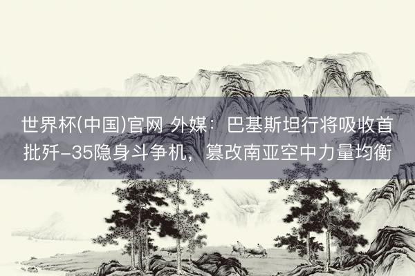 世界杯(中国)官网 外媒：巴基斯坦行将吸收首批歼-35隐身斗争机，篡改南亚空中力量均衡