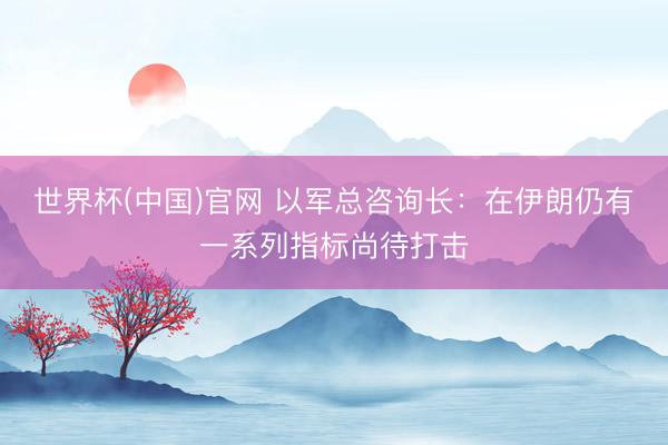 世界杯(中国)官网 以军总咨询长：在伊朗仍有一系列指标尚待打击