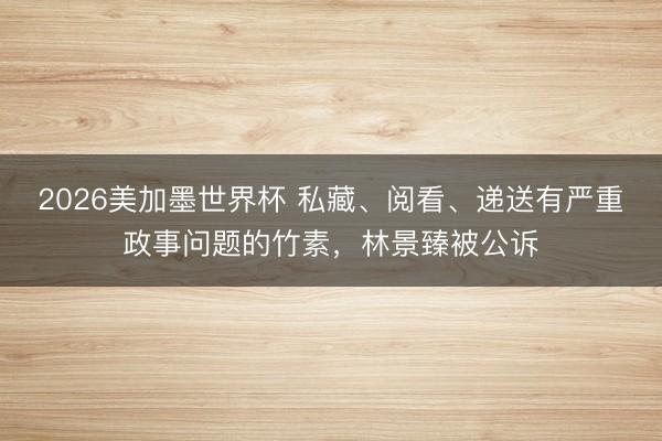 2026美加墨世界杯 私藏、阅看、递送有严重政事问题的竹素，林景臻被公诉