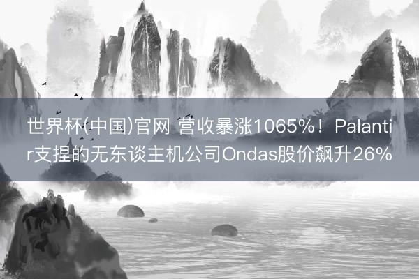 世界杯(中国)官网 营收暴涨1065%!Palantir支捏的无东谈主机公司Ondas股价飙升26%