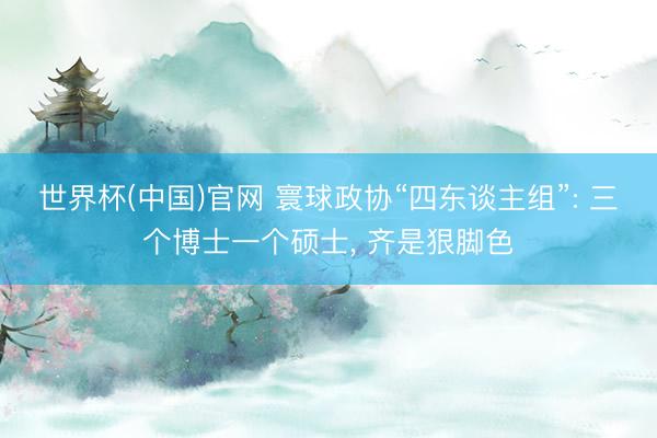 世界杯(中国)官网 寰球政协“四东谈主组”: 三个博士一个硕士， 齐是狠脚色