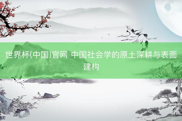 世界杯(中国)官网 中国社会学的原土深耕与表面建构