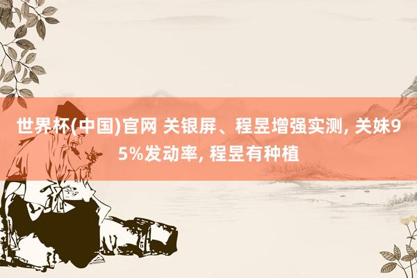 世界杯(中国)官网 关银屏、程昱增强实测， 关妹95%发动率， 程昱有种植